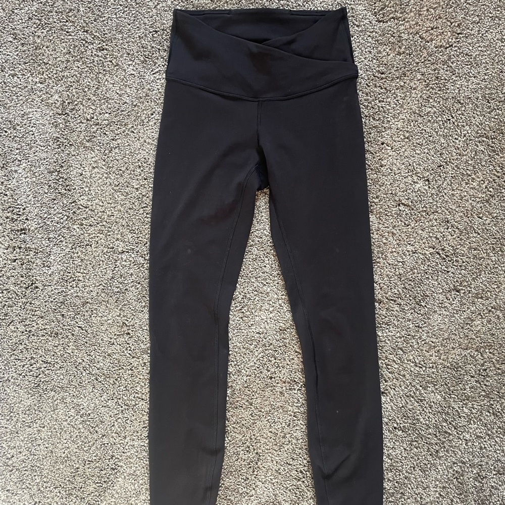 Lululemon wunder under crossover full length black leggings